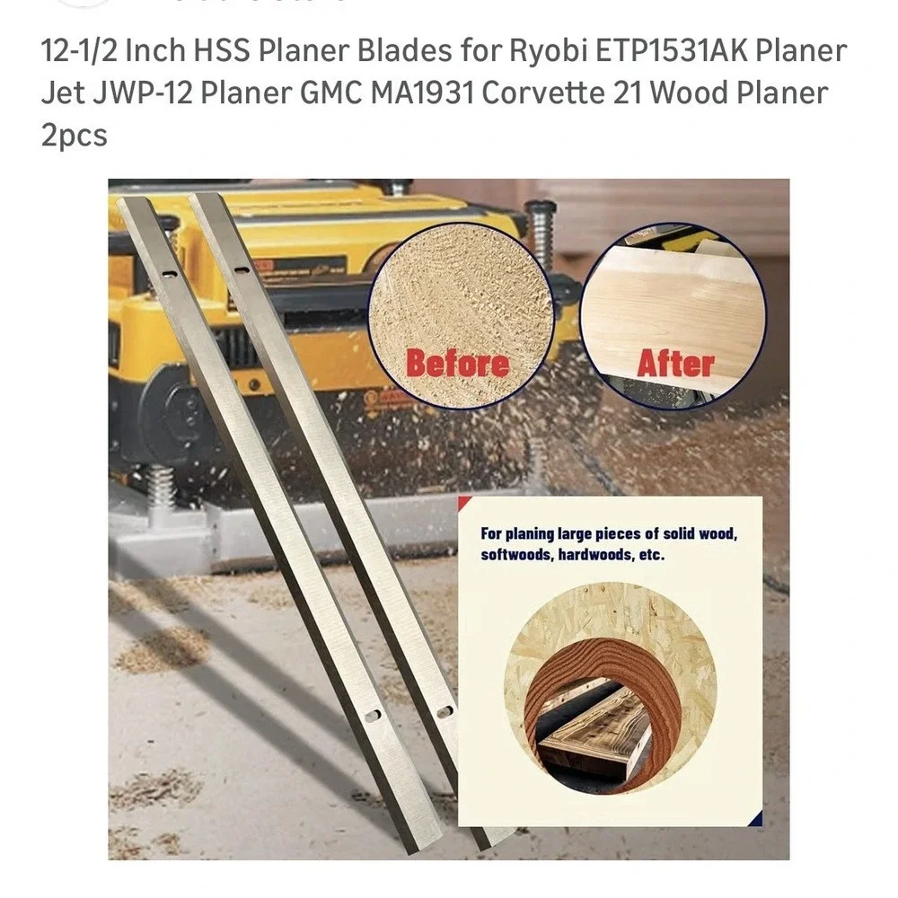 12 1/Inch Planer Blades for‎ Vevor 13